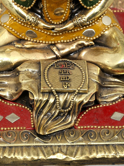 4" Small Superfine Shri Ram Bhakta Hanuman | Brass Statue with Inlay Work