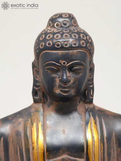 8" Lord Buddha in Dhyan Mudra | Brass Statue