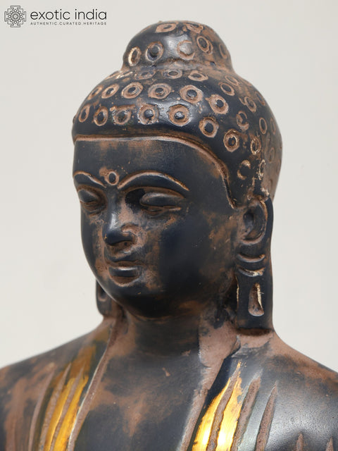 8" Lord Buddha in Dhyan Mudra | Brass Statue