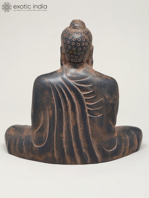 8" Lord Buddha in Dhyan Mudra | Brass Statue