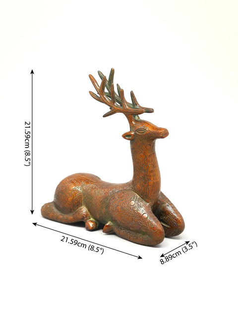 8" Decorative Brass Deer | Table Decor Figurine