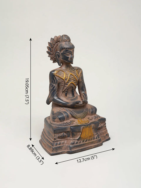 7" Meditating Lord Buddha | Brass Statue