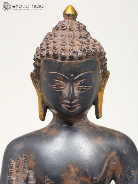 9" Gautam Buddha in Vitark Mudra | Buddhist Brass Idol
