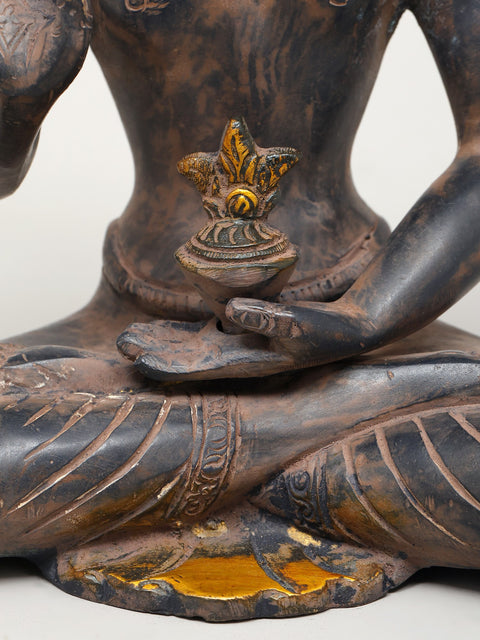 9" Gautam Buddha in Vitark Mudra | Buddhist Brass Idol