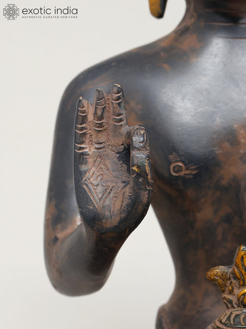 9" Gautam Buddha in Vitark Mudra | Buddhist Brass Idol