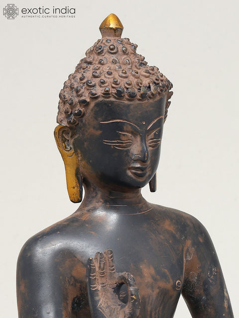 9" Gautam Buddha in Vitark Mudra | Buddhist Brass Idol