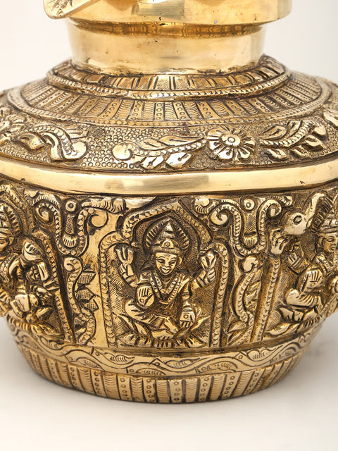 10" Ashtalakshmi Ritual Kalash | Brass Item