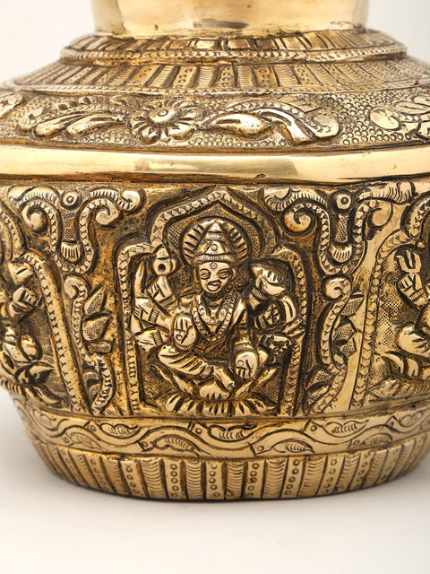 10" Ashtalakshmi Ritual Kalash | Brass Item