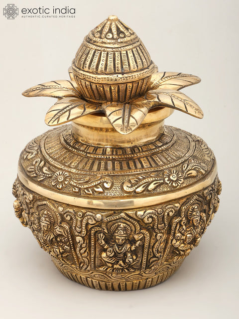 10" Ashtalakshmi Ritual Kalash | Brass Item