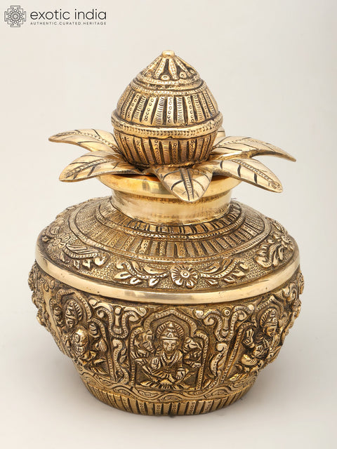 10" Ashtalakshmi Ritual Kalash | Brass Item