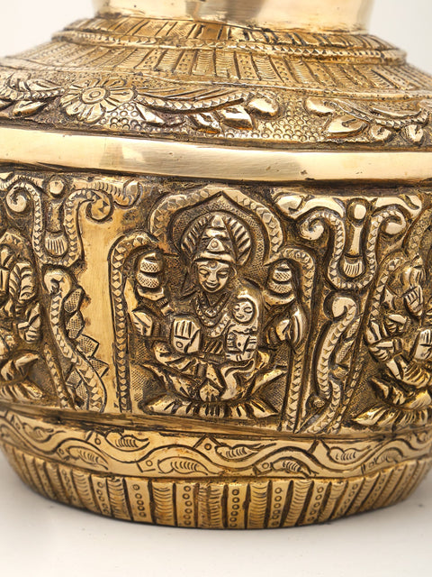 10" Ashtalakshmi Ritual Kalash | Brass Item