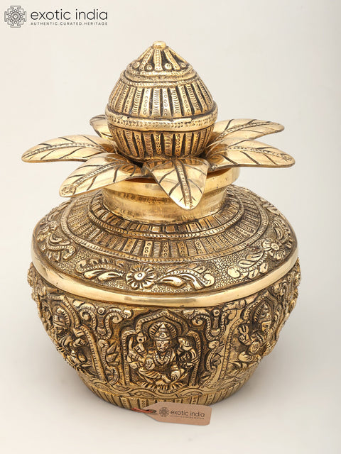 10" Ashtalakshmi Ritual Kalash | Brass Item