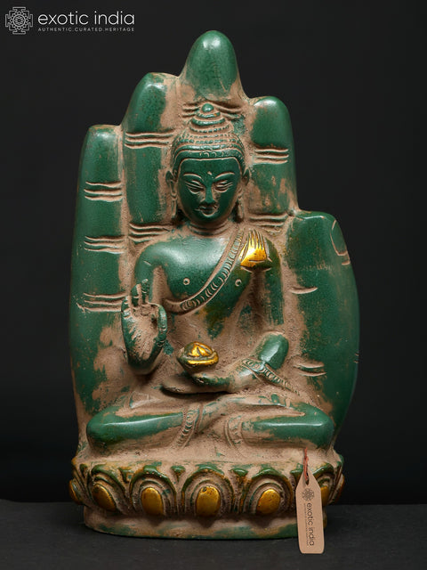 6" Small Buddha in Hand - Symbol of Peace & Harmony | Brass Statue