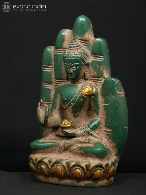 6" Small Buddha in Hand - Symbol of Peace & Harmony | Brass Statue