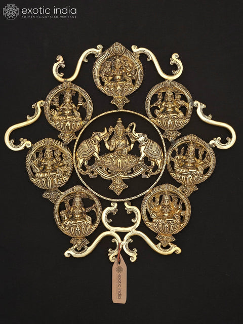 13" Ashtalakshmi Wall Hanging Statue in Brass | Made In India | Handmade