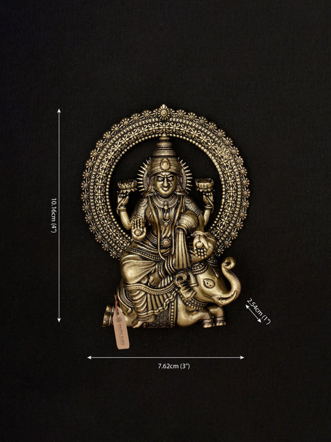4" Small Superfine Goddess Gajalakshmi | Brass Statue | Wall Hanging