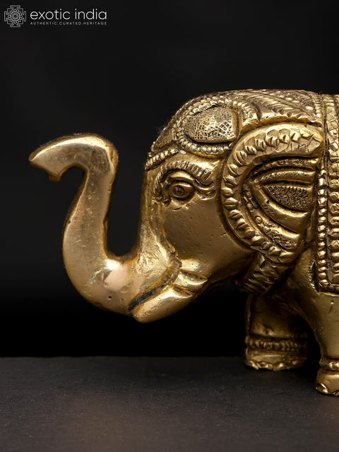 4" Small Elephant Figurine with Upraised Trunk | Table Decor Piece