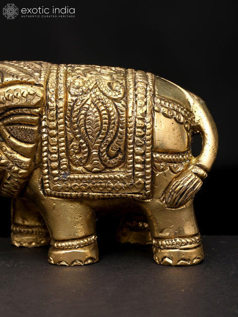 4" Small Elephant Figurine with Upraised Trunk | Table Decor Piece