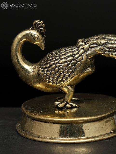 2" Small Superfine Peacock Figurine | Brass Statue | Table Decor