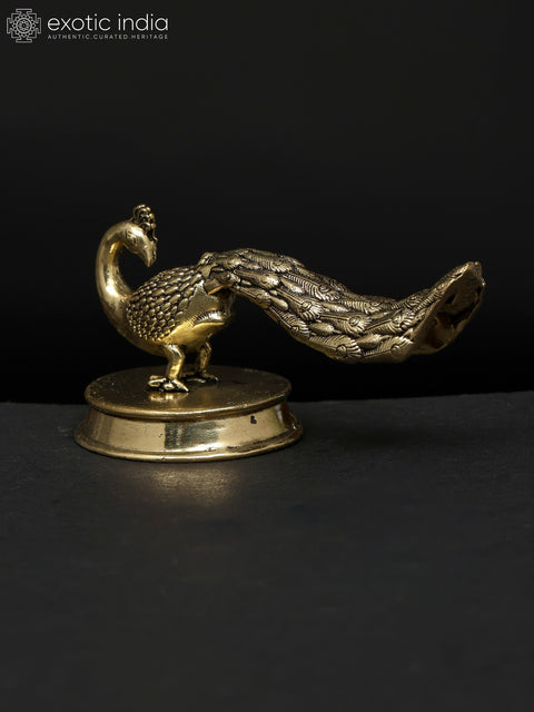 2" Small Superfine Peacock Figurine | Brass Statue | Table Decor