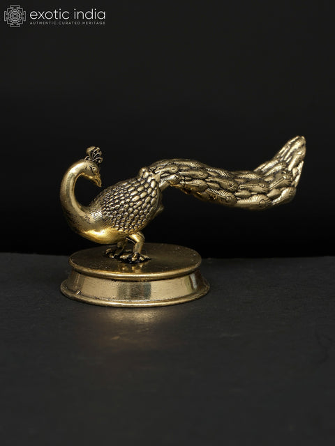 2" Small Superfine Peacock Figurine | Brass Statue | Table Decor