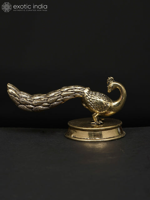 2" Small Superfine Peacock Figurine | Brass Statue | Table Decor