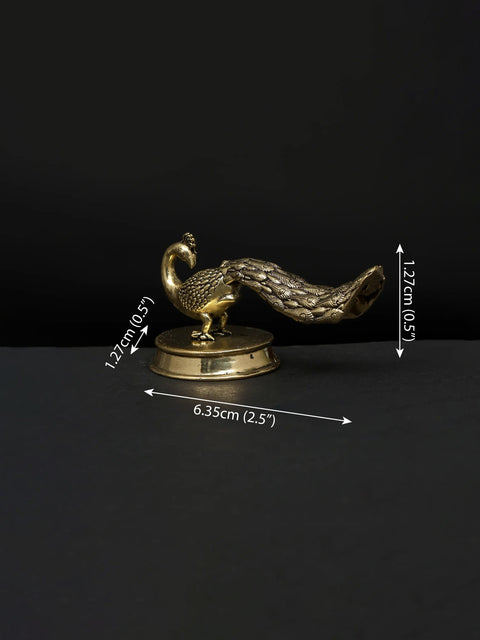 2" Small Superfine Peacock Figurine | Brass Statue | Table Decor