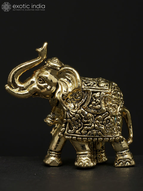 1" Small Elephant Figurine | Brass Statue | Table Decor