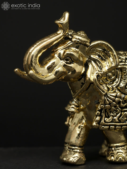 1" Small Elephant Figurine | Brass Statue | Table Decor