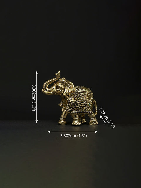 1" Small Elephant Figurine | Brass Statue | Table Decor