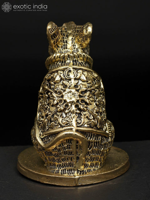 Lord Ganesha's Vahana Mushak with Modak | Brass Statue