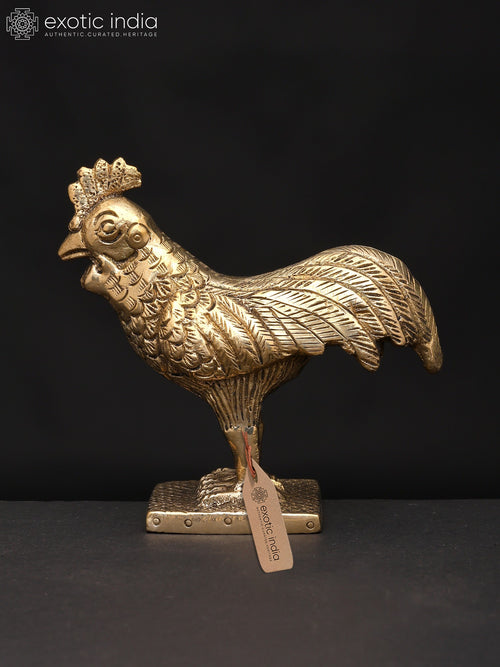 4" Small Brass Rooster Figurine for Home Decor