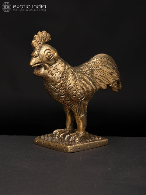 4" Small Rooster Figurine | Brass Statue | Table Decor