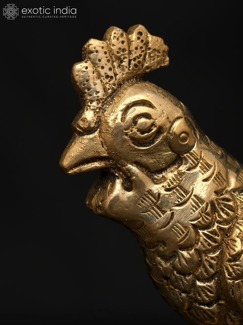 4" Small Rooster Figurine | Brass Statue | Table Decor