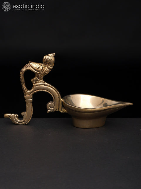 6" Handheld Brass Diya | Ritual Brass Item
