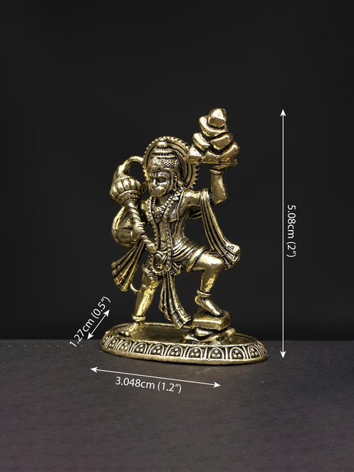 1" Superfine Sanjivani Hanuman Brass Idol for Pooja
