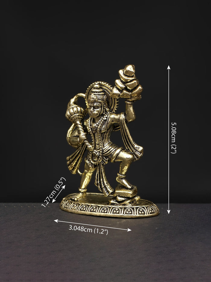 1" Superfine Sanjivani Hanuman Brass Idol for Pooja