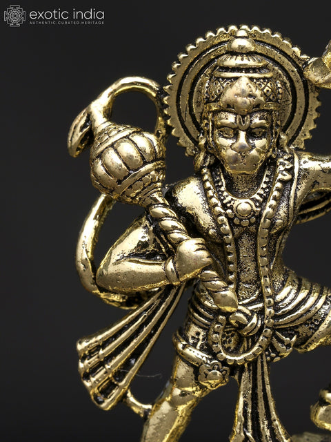 1" Small Superfine Sanjivani Hanuman | Brass Statue