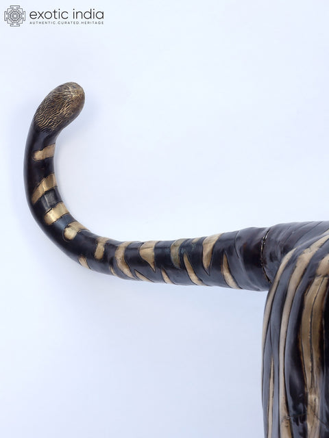 70" Large Tiger in Walking Gesture | Brass Statue | Made in India