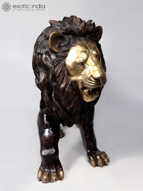 89" Large The Roaring Lion | Brass Sculpture | Home Decor Item