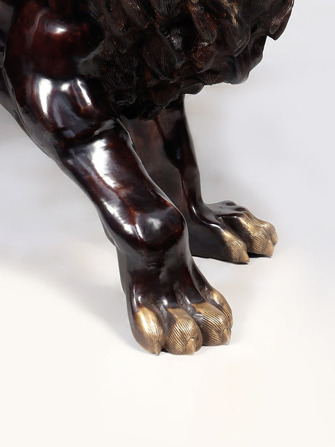 89" Large The Roaring Lion | Brass Sculpture | Home Decor Item