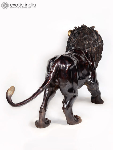 89" Large The Roaring Lion | Brass Sculpture | Home Decor Item