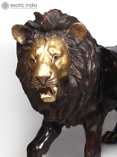 Large The Pair of Lion - Kings of The Wild | Brass Sculpture (Ships by Sea)