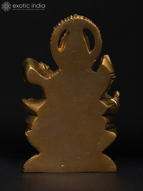 3" Small Goddess Saraswati – The Divine Muse of Knowledge | Brass Sculpture