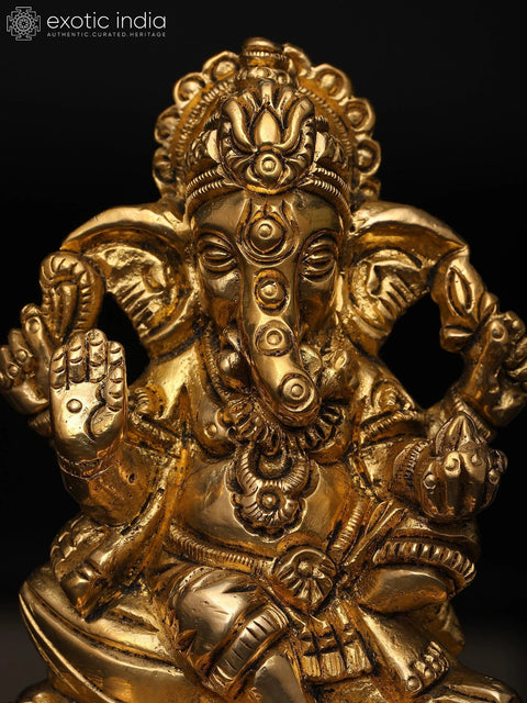 3" Small Ekadanta Ð The Divine Form of Lord Ganesha | Brass Sculpture
