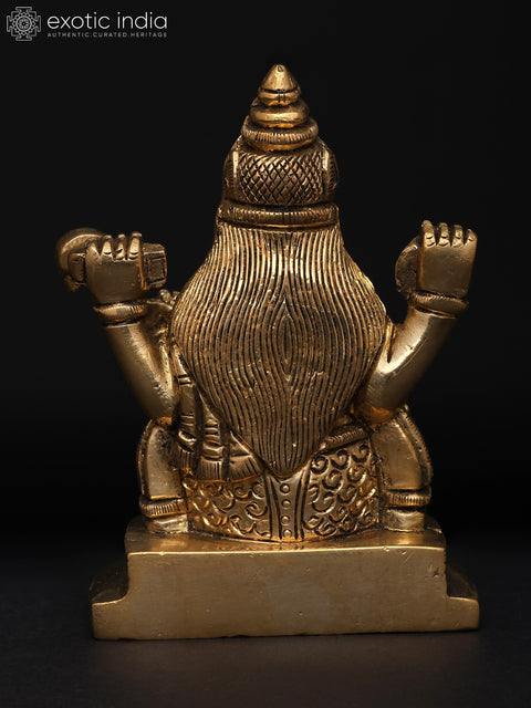 4" Small Goddess Saraswati – The Divine Source of Wisdom and Music | Brass Idol