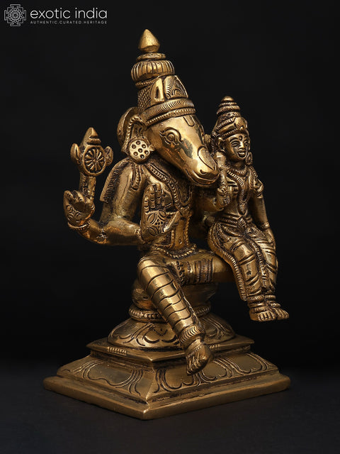 6" Small Varaha Avatar – Symbol of Protection and Restoration | Brass Sculpture