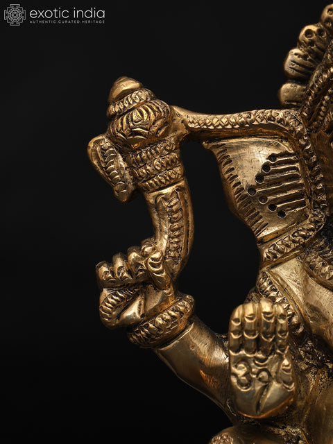 6" Small Lord Ganesha - Giver of Happiness and Prosperity | Brass Statue