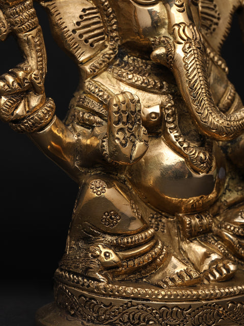 6" Small Lord Ganesha - Giver of Happiness and Prosperity | Brass Statue
