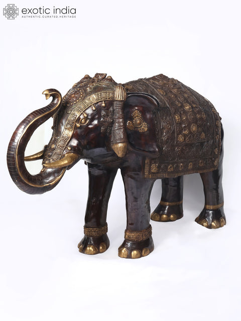 81" The Ornamental Maharaja’s Elephant | Huge Size Decorative Brass Statue